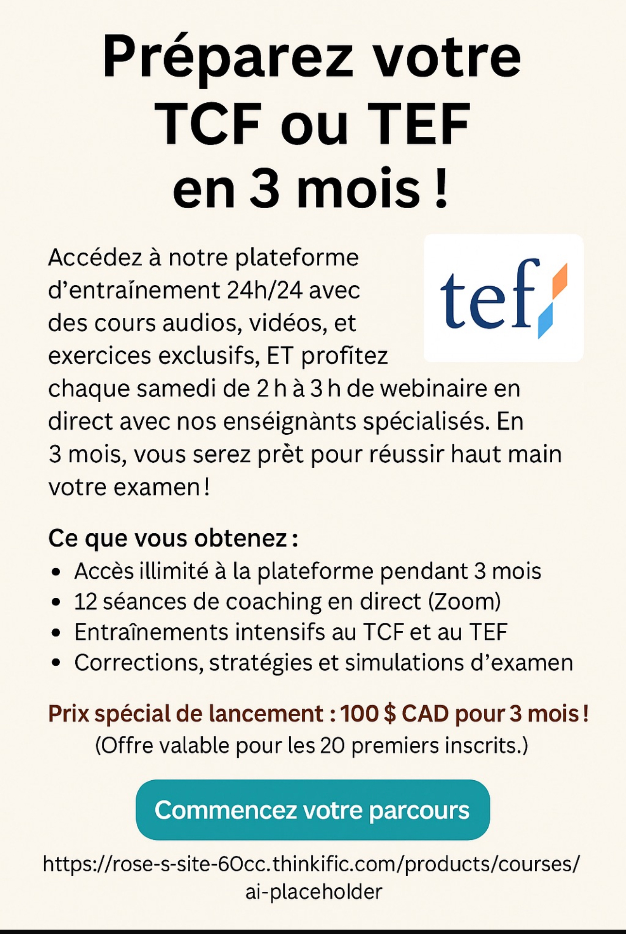 PREPARATION AU TEF OU TCF CANAD